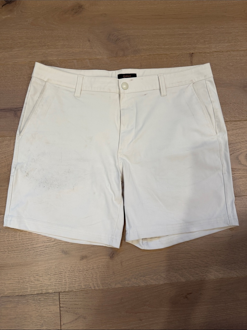 Quince Men's Golf ProTech Off-White Flat Front Shorts